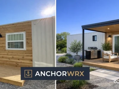 About This Home The Anchor 40 | One offers the perfect balance of space and efficiency. This 40′ container home includes a dedicated bedroom, full bathroom, open-concept kitchen and living area, and room to breathe. Designed for full-time living or as a premium rental unit, this layout provides comfortable year-round living. High ceilings, quality finishes, and thoughtful design make this feel like home from day one. Features Double-pane windows Lockable pocket doors Full bathroom with shower Ceiling fans in bedroom & living Washer/dryer connections Butcher block countertops & shelves Dual-zone mini-split HVAC system Full kitchen What’s Included Complete interior build-out Kitchen cabinets and counters Bathroom fixtures Full electrical 2 head mini-split HVAC system FREE delivery within 100 miles Available Upgrades Stainless steel appliances Roof deck Extended covered porch Premium flooring upgrade Washer / dryer Transparent Pricing: The price shown is for the container home with straightforward, fixed pricing. We can also handle all site work (dirt work, concrete, piers, plumbing, electrical) turnkey if desired—pricing for that will be determined based on your specific property and location.